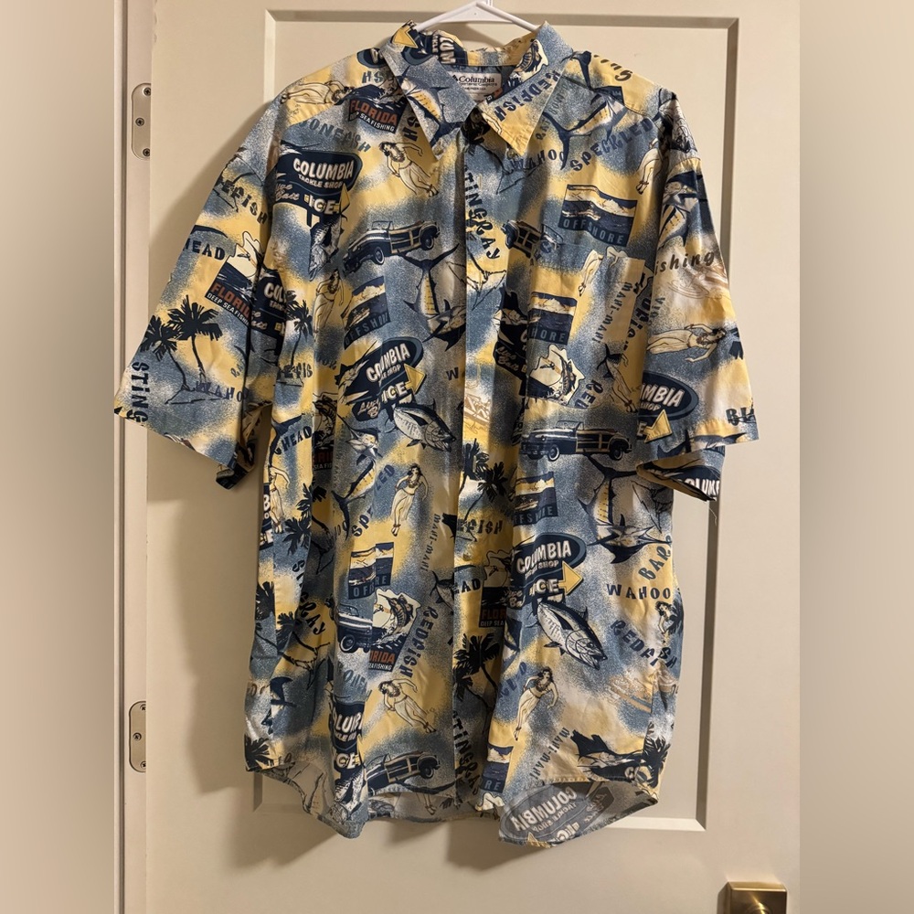 Columbia Tropical Print Button-Up Shirt